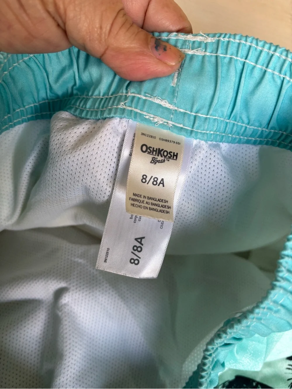 OshKosh B'gosh Teal Dino & Palm Swim Shorts